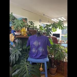 True Vintage Single Stitch Purple Shirt with puffy graphics